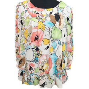 Covington Womens Blouse Short Sleeve Stretch White Vintage